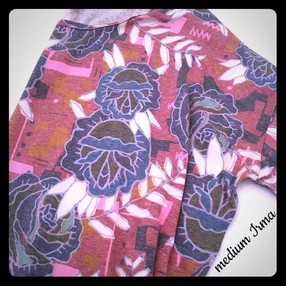 Lularoe Irma vintage rose print NWT